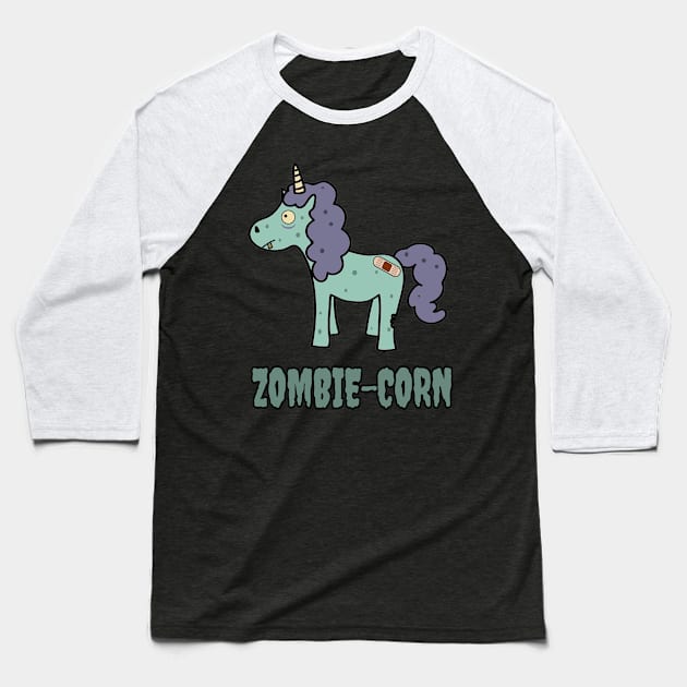 Zombie-Corn Baseball T-Shirt by BasicBeach